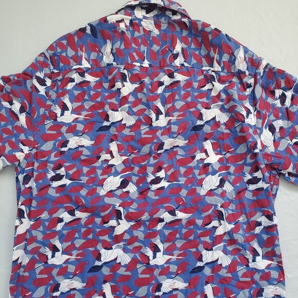Topman Shirt Cranes All Over Graphic Colorful Button Up Shirt Men's Small - Picture 7 of 12